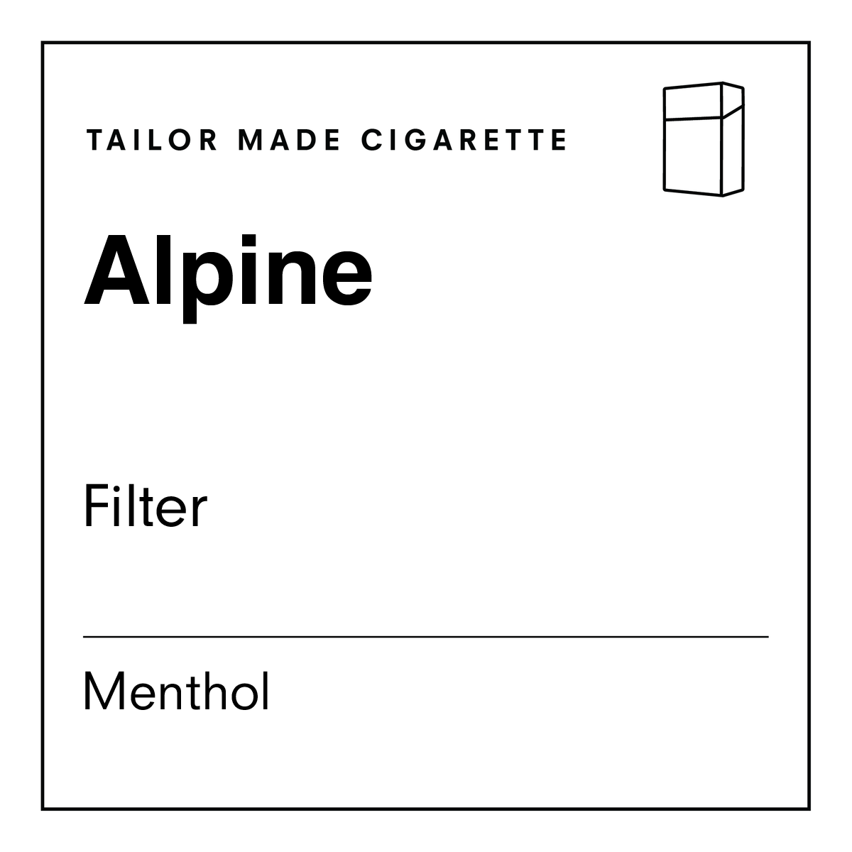 Alpine Filter Menthol Cigarettes