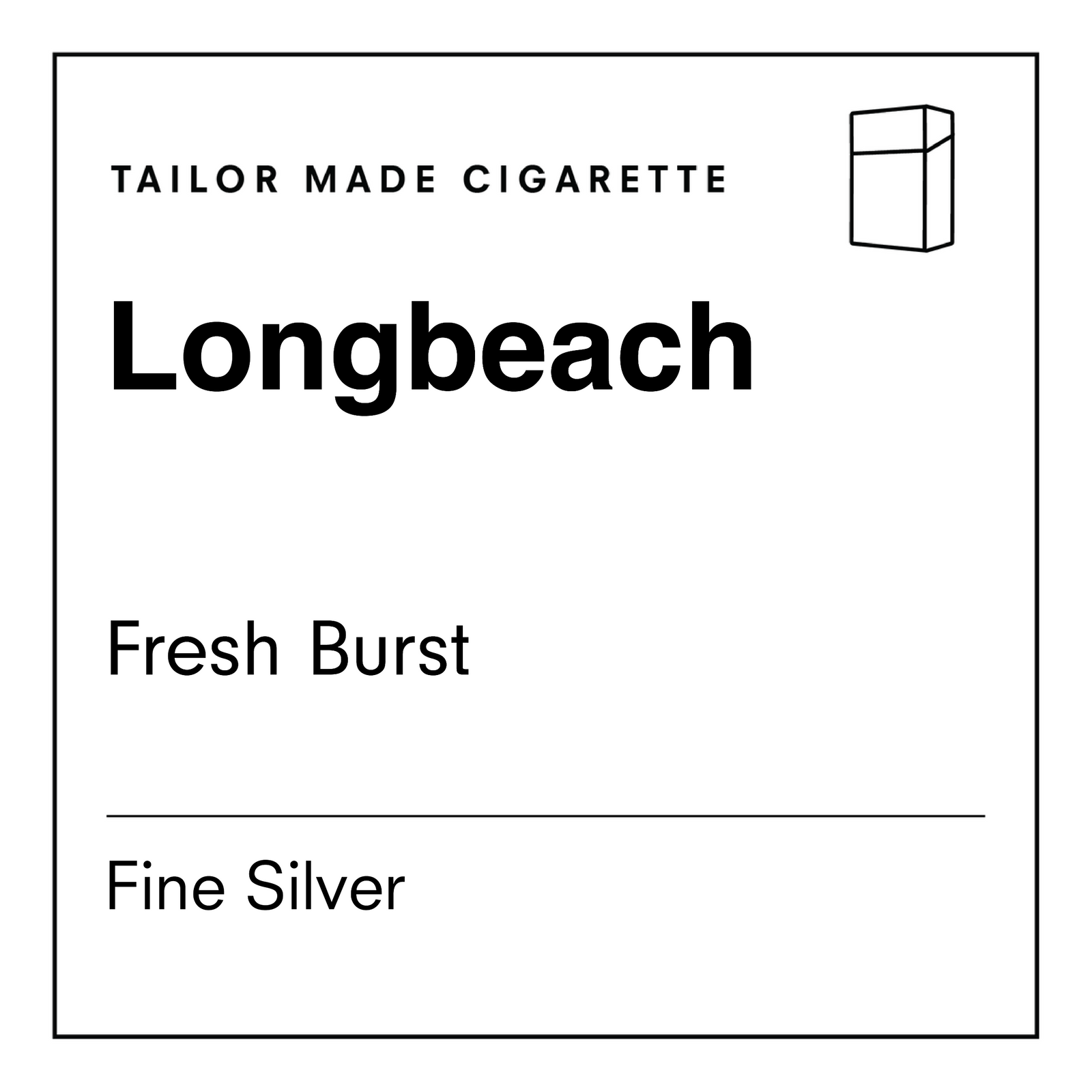 Longbeach Fresh Burst Filter Fine Silver Cigarettes