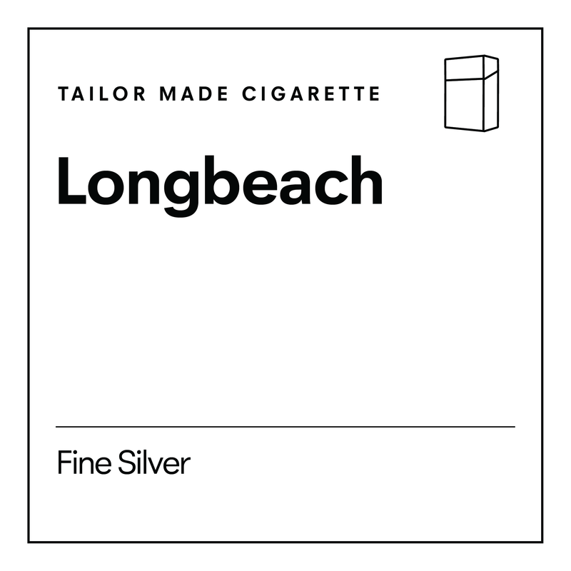 TAILOR MADE CIGARETTE. Longbeach. Fine Silver